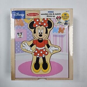 Melissa & Doug Disney Minnie Mouse Wooden Mix Match Dress-Up Set 18pc Puzzle Toy